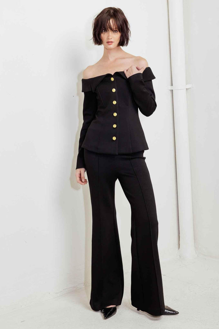 MODERN FLOW BLACK WOVEN PANTS PANTS by Flying Tomato