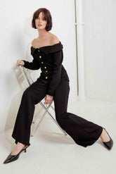 MODERN FLOW BLACK WOVEN PANTS PANTS by Flying Tomato