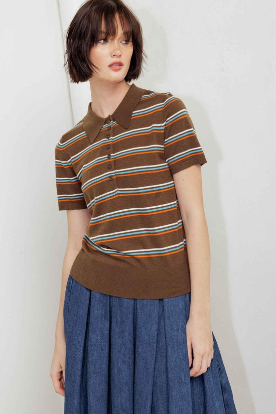 PRETTY IN PARADISE POLO TOP SWEATERS by Flying Tomato