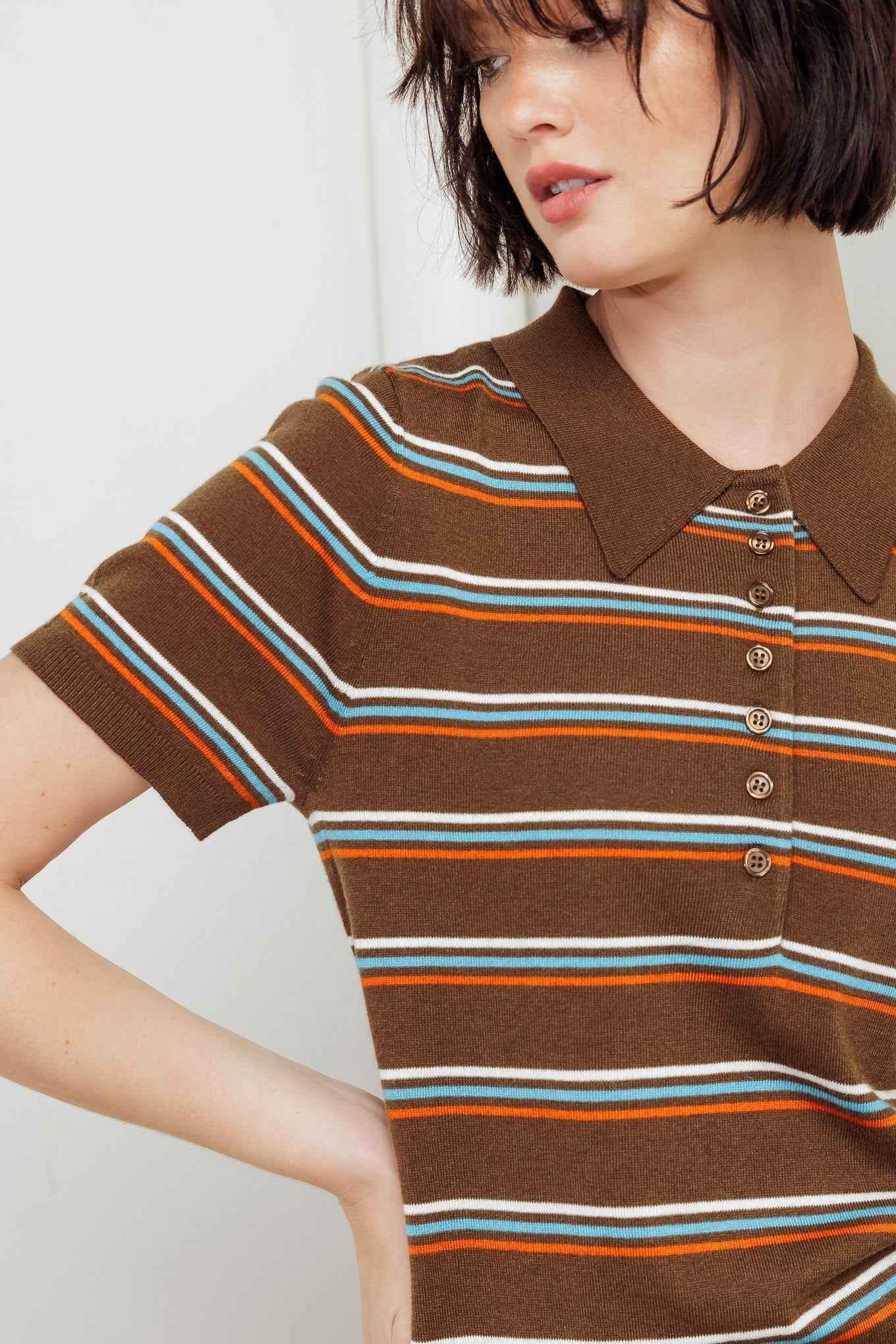 PRETTY IN PARADISE POLO TOP SWEATERS by Flying Tomato