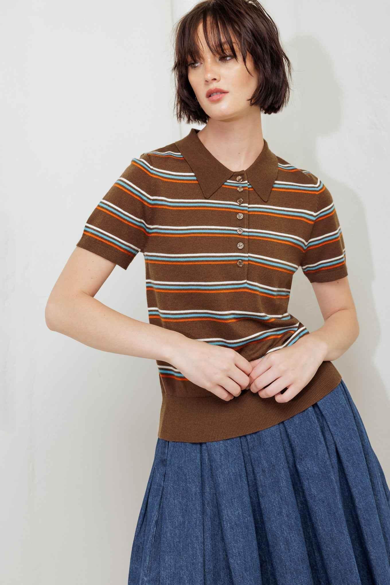 PRETTY IN PARADISE POLO TOP SWEATERS by Flying Tomato