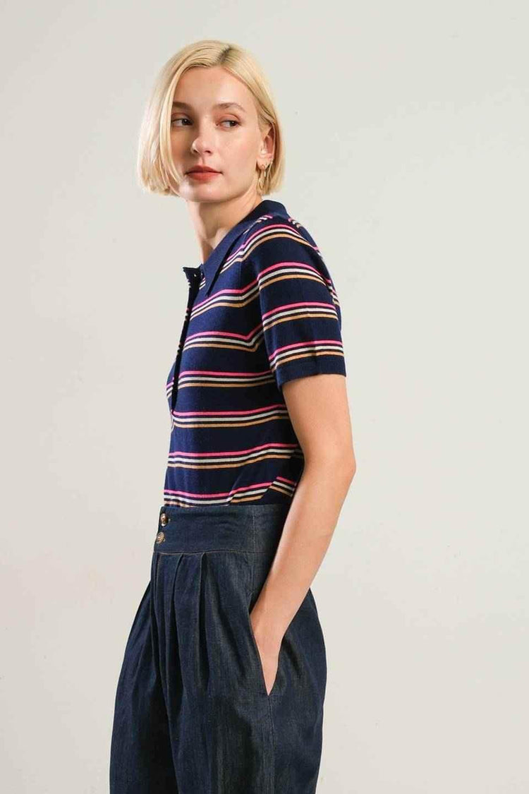 PRETTY IN PARADISE POLO TOP SWEATERS by Flying Tomato