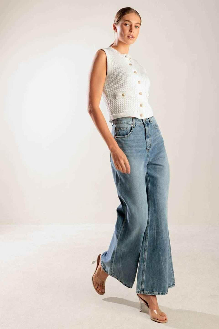 NOTHING LIKE IT WHITE KNIT VEST SWEATERS by Flying Tomato