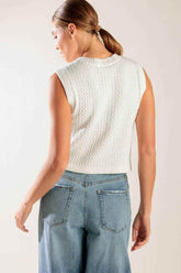 NOTHING LIKE IT WHITE KNIT VEST SWEATERS by Flying Tomato