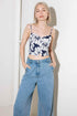 PLAIN OPTIMISM NAVY WOVEN CROP TOP TOPS by Flying Tomato