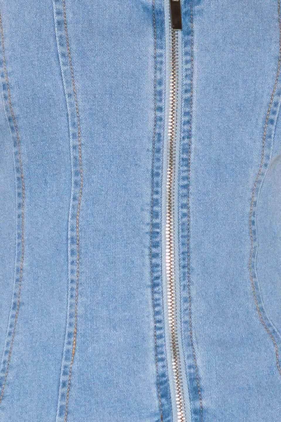 ALMOST ANGELIC LIGHT INDIGO DENIM TOP TOPS by Flying Tomato