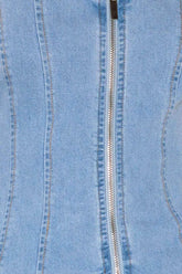 ALMOST ANGELIC LIGHT INDIGO DENIM TOP TOPS by Flying Tomato