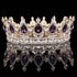 Luxury Retro Gold Color Pink Crystal Round Bridal Crown Classic Baroque Rhinestone Diadem Tiaras Women Wedding Hair Accessories Tiaras by DSERS