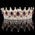 Luxury Retro Gold Color Pink Crystal Round Bridal Crown Classic Baroque Rhinestone Diadem Tiaras Women Wedding Hair Accessories Tiaras by DSERS