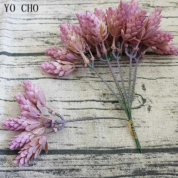 YO CHO Artificial Fake Plant Twigs Succulents Leaves 30 Heads Pineapple Grass Green Plastic Plant DIY Home Garden Wedding Decor by DSERS
