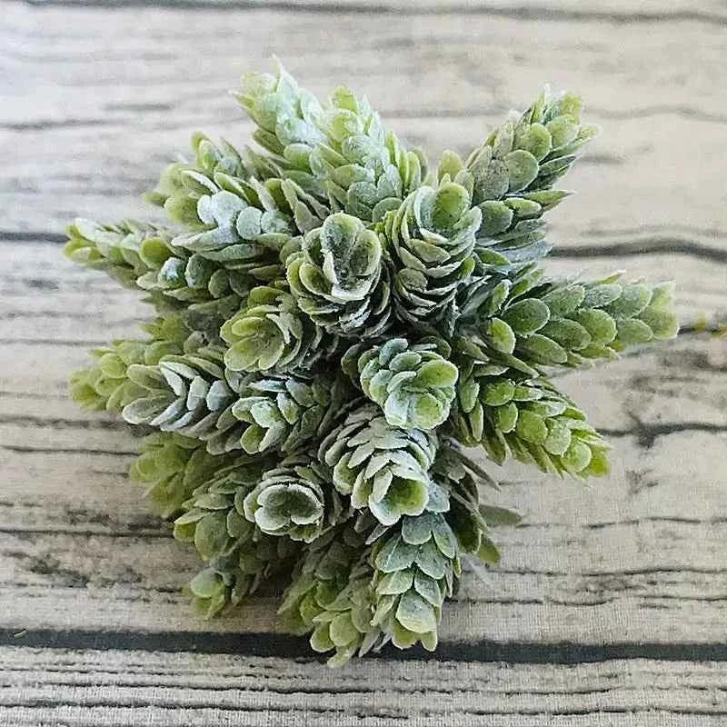 YO CHO Artificial Fake Plant Twigs Succulents Leaves 30 Heads Pineapple Grass Green Plastic Plant DIY Home Garden Wedding Decor by DSERS