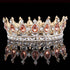 Luxury Retro Gold Color Pink Crystal Round Bridal Crown Classic Baroque Rhinestone Diadem Tiaras Women Wedding Hair Accessories Tiaras by DSERS