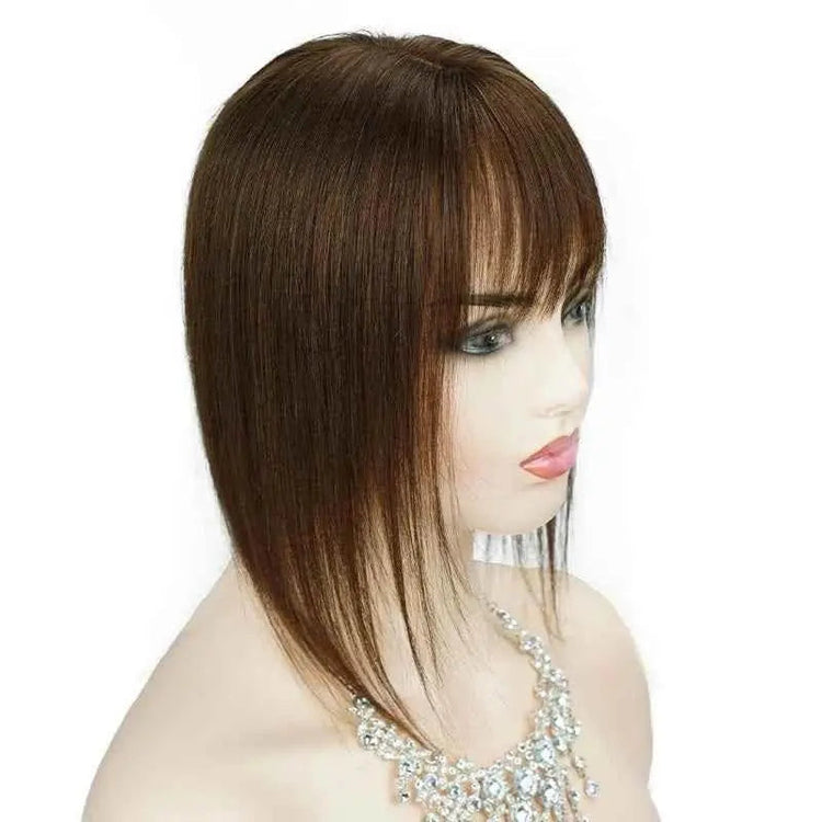 Doreen 13*13cm 8" 12" 16" Topper Human Hair Bangs Real Remy Human Hair Toppers for Women With Thin Hair Silk Base with Hair Weft Hair Accessories by Zopi / AliExpress