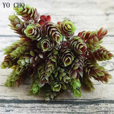 YO CHO Artificial Fake Plant Twigs Succulents Leaves 30 Heads Pineapple Grass Green Plastic Plant DIY Home Garden Wedding Decor by DSERS