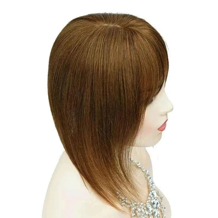 Doreen 13*13cm 8" 12" 16" Topper Human Hair Bangs Real Remy Human Hair Toppers for Women With Thin Hair Silk Base with Hair Weft Hair Accessories by Zopi / AliExpress