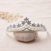 Magnificent Pearl Wedding Bridal Jewelry Sets Women Bride Wedding Party Jewelry Accessories Crystal Tiara Crown Earring Necklace Tiaras by DSERS