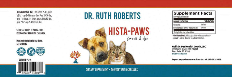 Hista Paws – with Quercetin for Dogs and Cats Vitamins & Supplements by Dr. Ruth Roberts