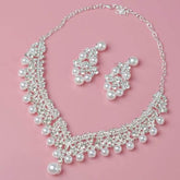 Magnificent Pearl Wedding Bridal Jewelry Sets Women Bride Wedding Party Jewelry Accessories Crystal Tiara Crown Earring Necklace Tiaras by DSERS