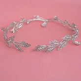 Luxury Crystal Crown Bridal Hair Accessories Wedding Rhinestone Waterdrop Leaf Tiara Crown Headband Frontlet Brides Hair Jewelry Tiaras by DSERS