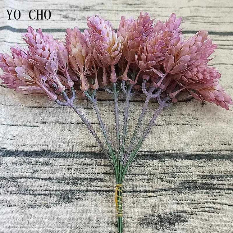 YO CHO Artificial Fake Plant Twigs Succulents Leaves 30 Heads Pineapple Grass Green Plastic Plant DIY Home Garden Wedding Decor by DSERS