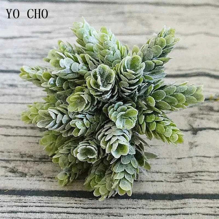 YO CHO Artificial Fake Plant Twigs Succulents Leaves 30 Heads Pineapple Grass Green Plastic Plant DIY Home Garden Wedding Decor by DSERS
