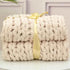 Hand Chunky Knitted Blanket Handmade Coarse Wool Woven Blanket Chenille Thick Blanket Sofa Blanket Photography Prop Blanket by DSERS