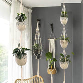 Hanging Plant Handmade Macrame Plant Hanger Flower Pot Planter Hanger Wall Decor Courtyard Garden Hanging Planter Hanging Basket by DSERS