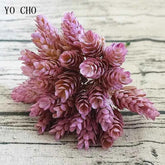 YO CHO Artificial Fake Plant Twigs Succulents Leaves 30 Heads Pineapple Grass Green Plastic Plant DIY Home Garden Wedding Decor by DSERS