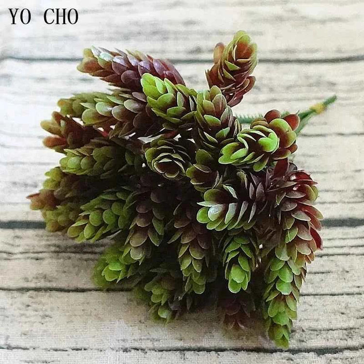 YO CHO Artificial Fake Plant Twigs Succulents Leaves 30 Heads Pineapple Grass Green Plastic Plant DIY Home Garden Wedding Decor by DSERS
