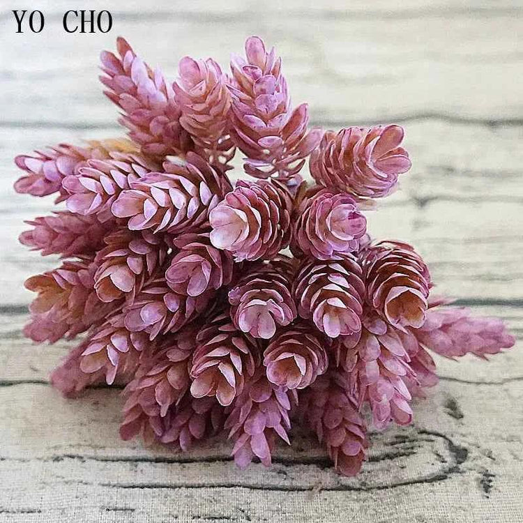 YO CHO Artificial Fake Plant Twigs Succulents Leaves 30 Heads Pineapple Grass Green Plastic Plant DIY Home Garden Wedding Decor by DSERS