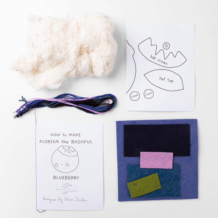 Florian the Bashful Blueberry by Heron Hill Stitch Co.