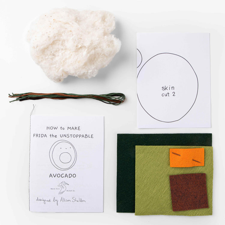 Frida the Unstoppable Avocado by Heron Hill Stitch Co.