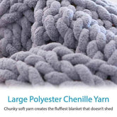 Hand Chunky Knitted Blanket Handmade Coarse Wool Woven Blanket Chenille Thick Blanket Sofa Blanket Photography Prop Blanket by DSERS