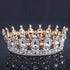 Luxury Retro Gold Color Pink Crystal Round Bridal Crown Classic Baroque Rhinestone Diadem Tiaras Women Wedding Hair Accessories Tiaras by DSERS