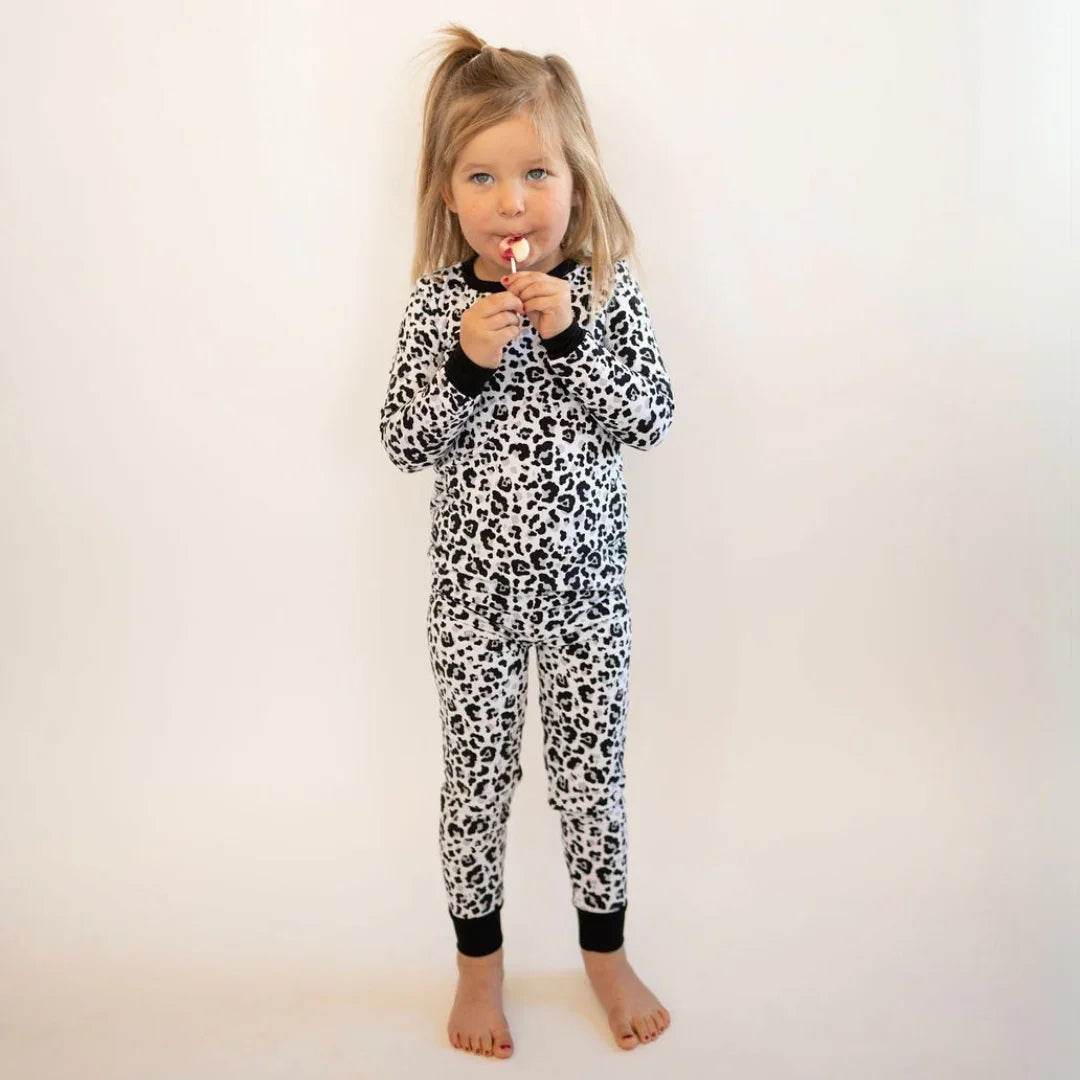 Two Piece Pajama Set Snow Leopard by Khlobe