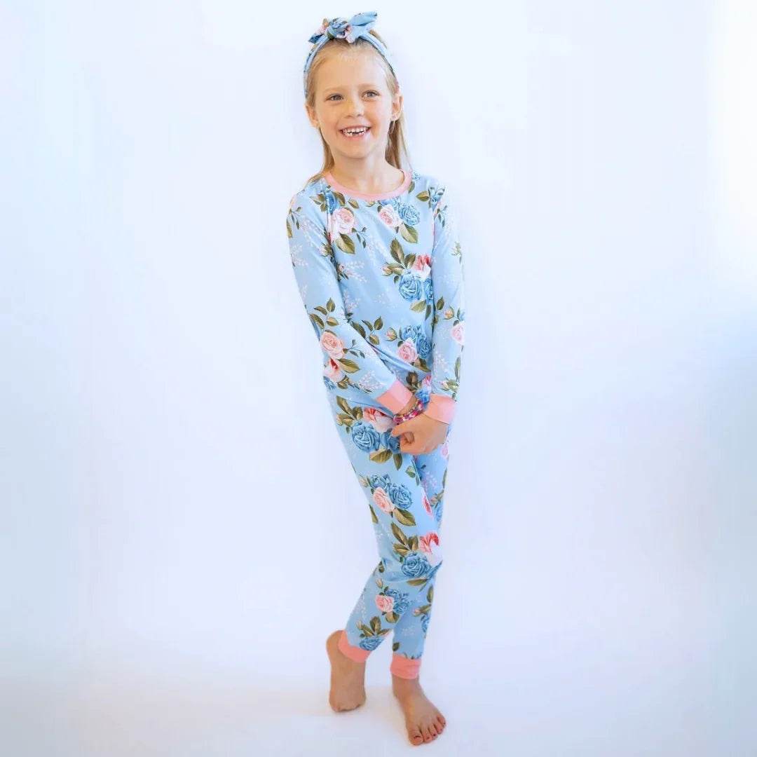 Two Piece Pajama Set Azul Rose by Khlobe