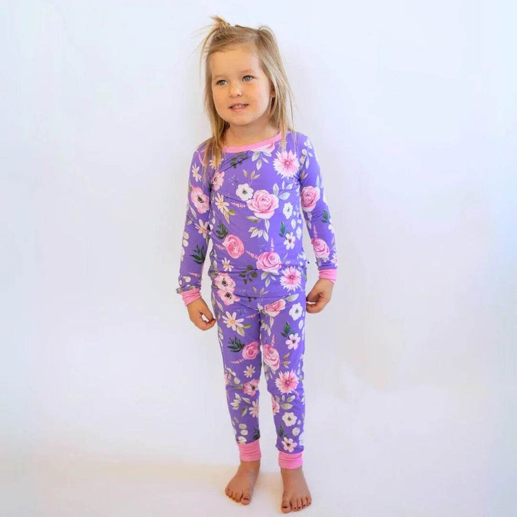Two Piece Pajama Set Lavender Rose by Khlobe