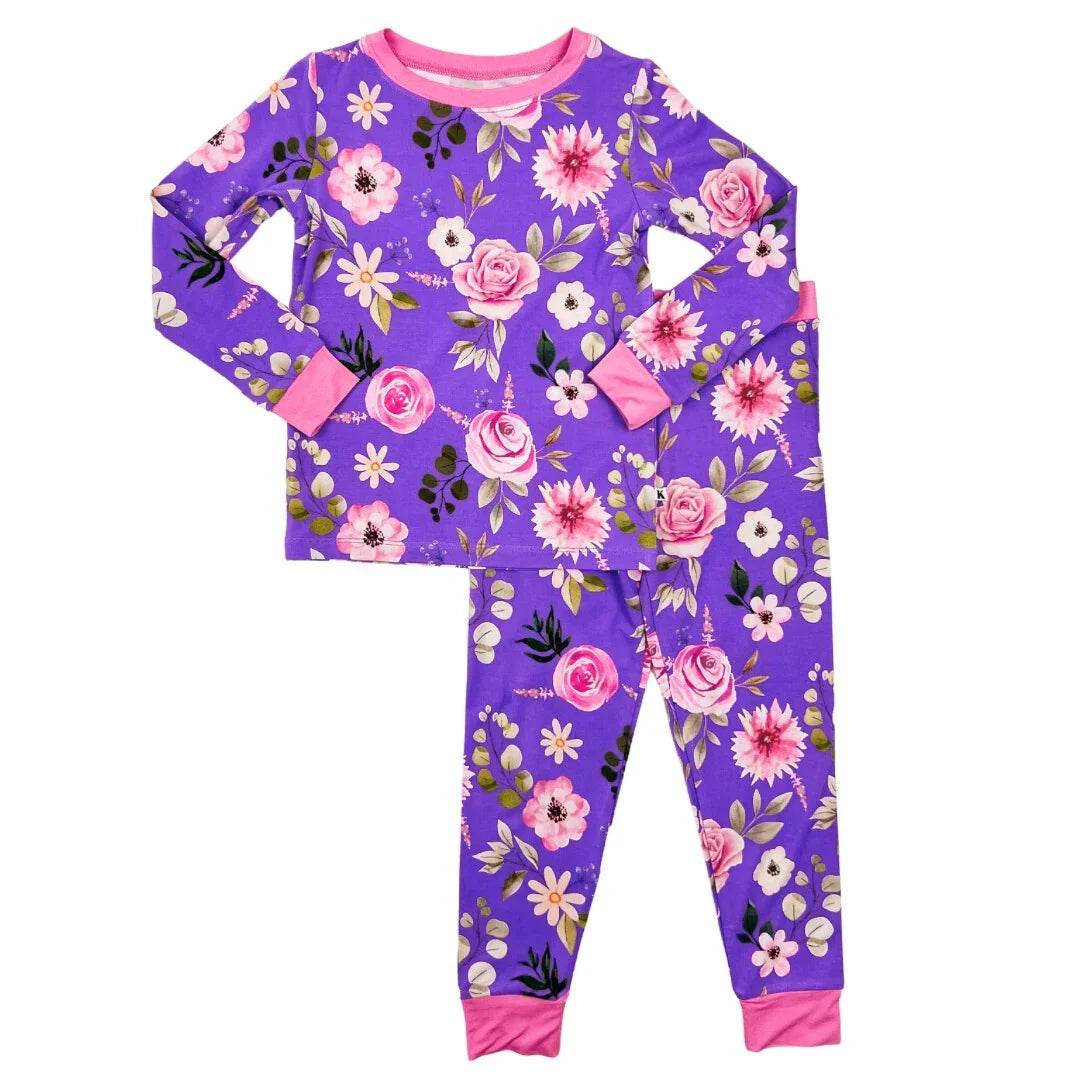 Two Piece Pajama Set Lavender Rose by Khlobe