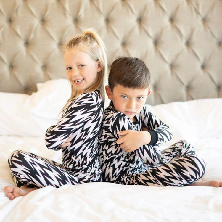Two Piece Pajama Set Electric Zebra by Khlobe