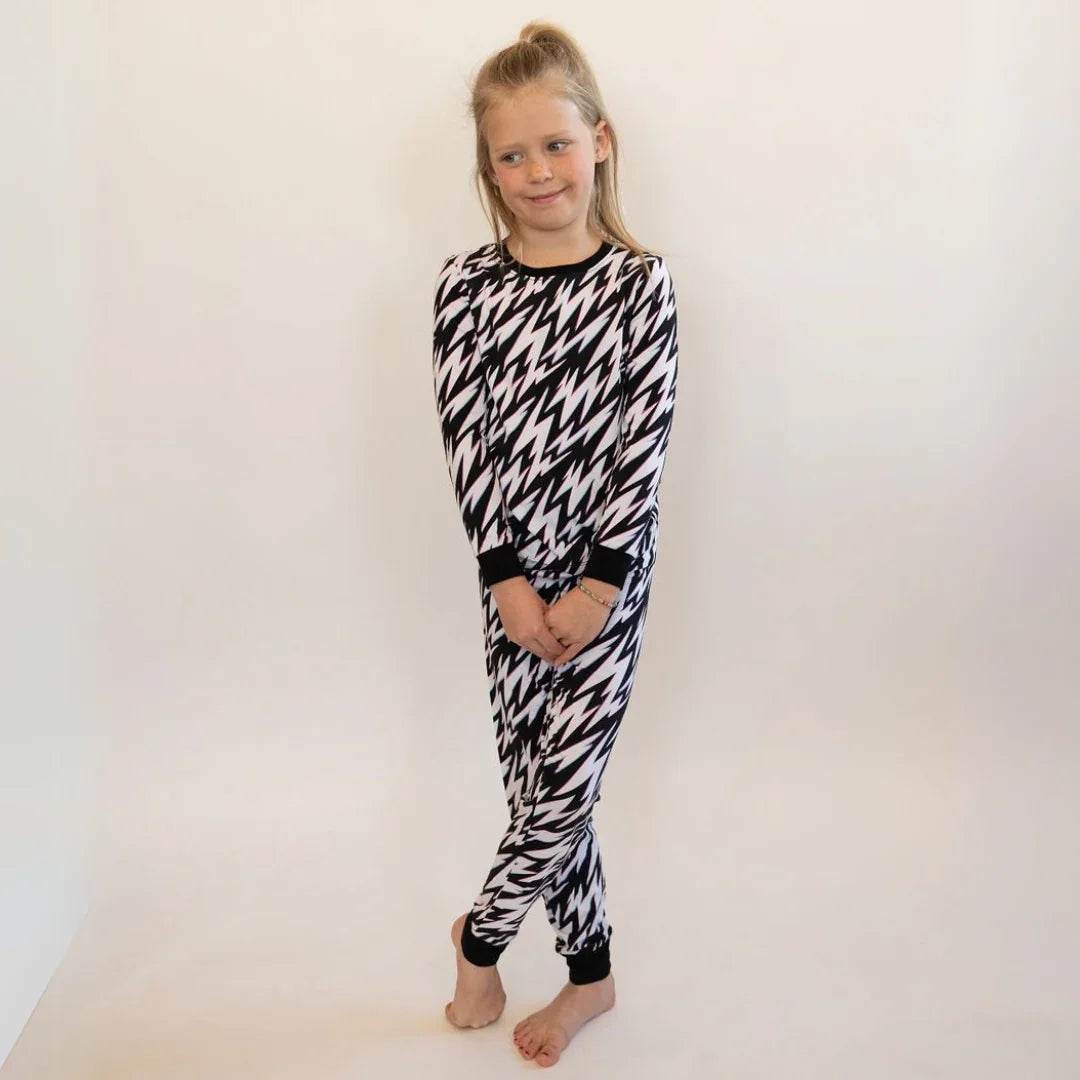 Two Piece Pajama Set Electric Zebra by Khlobe