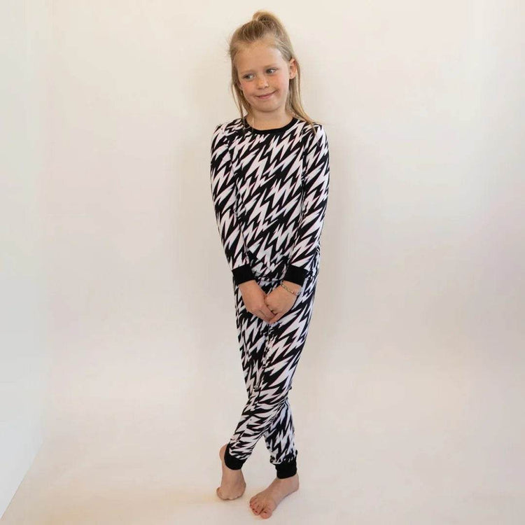 Two Piece Pajama Set Electric Zebra by Khlobe