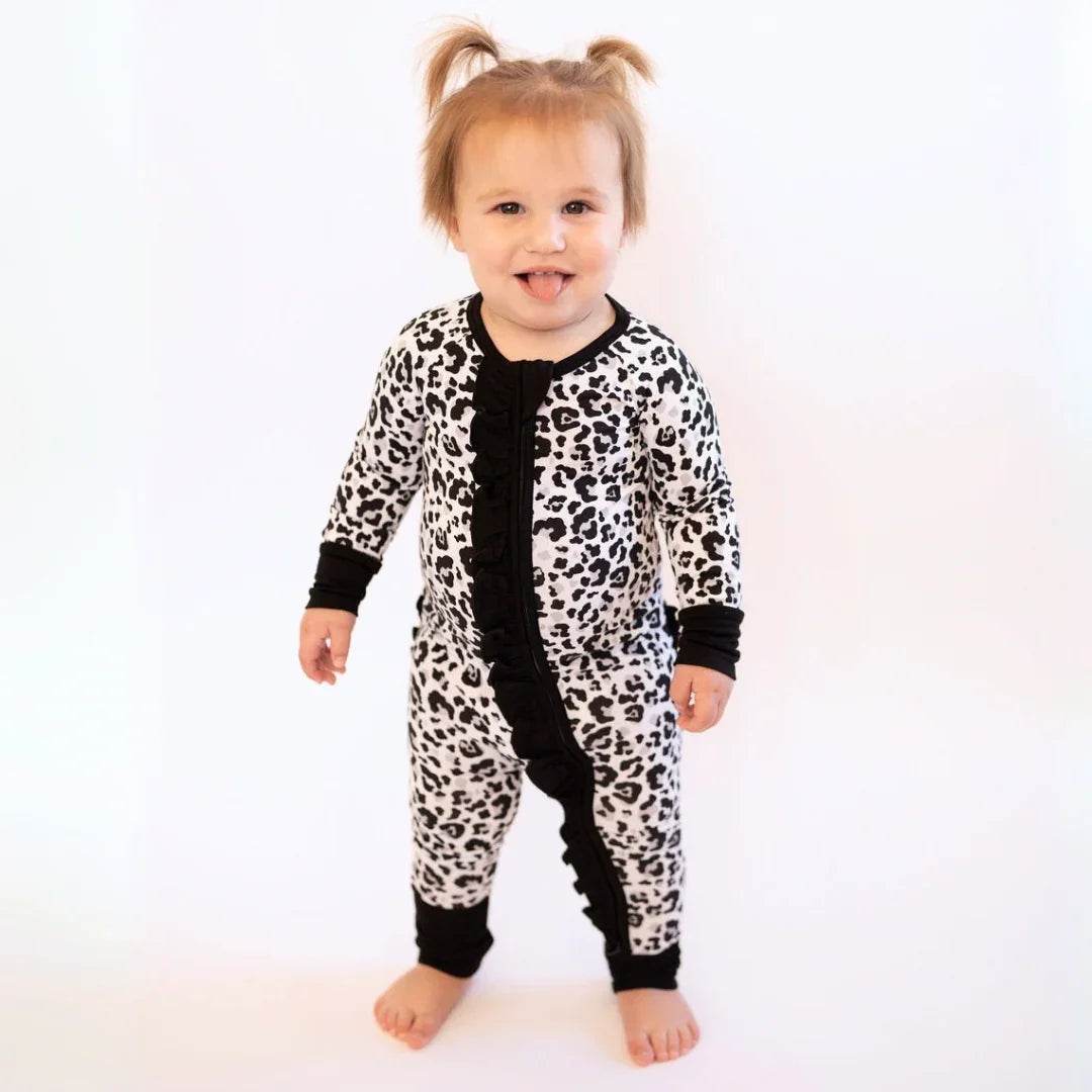 Convertible Ruffle Zippy Snow Leopard by Khlobe