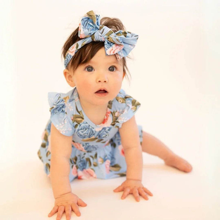 Ruffle Dress Short Sleeve Azul Rose by Khlobe