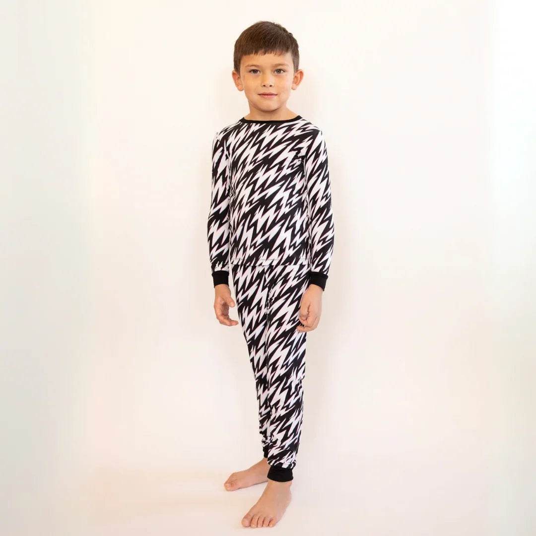 Two Piece Pajama Set Electric Zebra by Khlobe