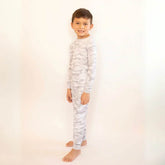 Two Piece Pajama Set Snow Camo by Khlobe
