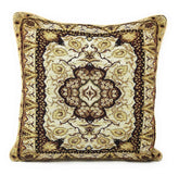DaDa Bedding Elegant Golden Persian Style Rug Floral Tapestry Throw Pillow Covers 16" x 16" Throw Pillow Covers by DaDalogy Bedding Collection