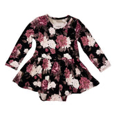 Ruffle Dress Long Sleeve Midnight Peony by Khlobe