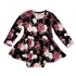 Ruffle Dress Long Sleeve Midnight Peony by Khlobe