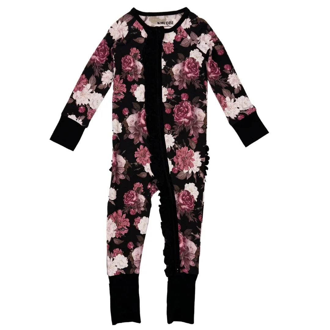 Convertible Ruffle Zippy Midnight Peony by Khlobe