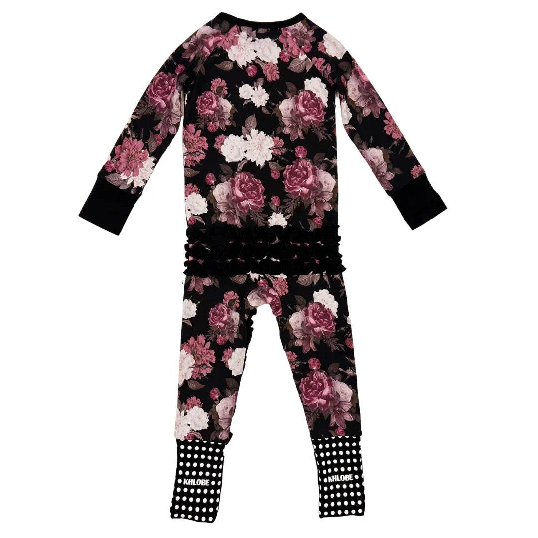 Convertible Ruffle Zippy Midnight Peony by Khlobe